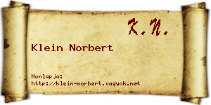 Klein Norbert névjegykártya