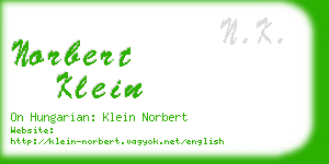 norbert klein business card